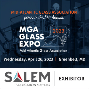 Image for 2023 Mid-Atlantic Glass Association MGA Glass Expo.  Salem is an exhibitor.