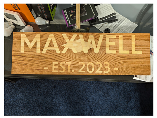 Handcrafted wooden sign